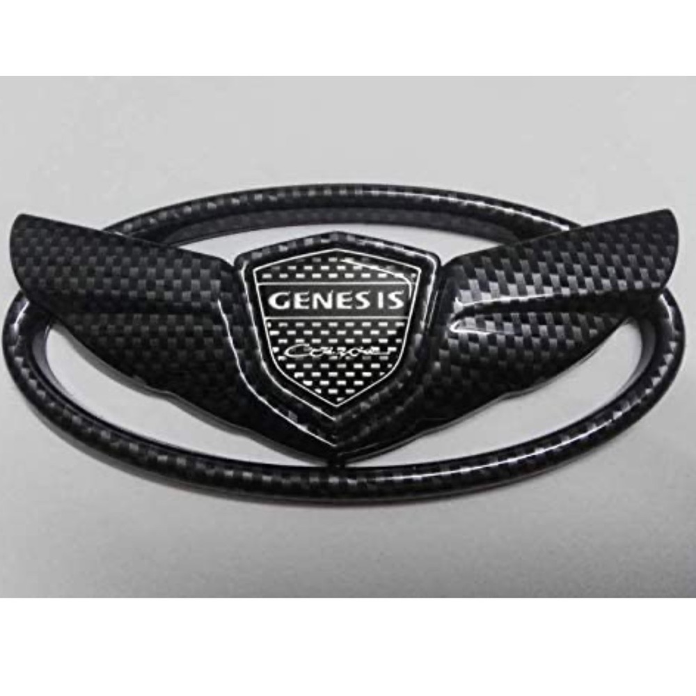 Genesis Coupe Black Carbon Fiber Front Grill Plate 3D Sticker